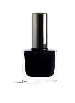 Black color nail polish isolated on white background with clipping path