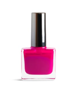 Red nail polish isolated on white background with clipping path