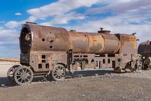 Old train at the train cemetery Cementerio de los Trenes,Uyuni,Bolivia,South America