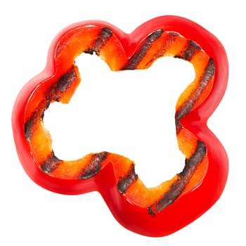 Grilled Paprika or Bell Pepper slice, top view