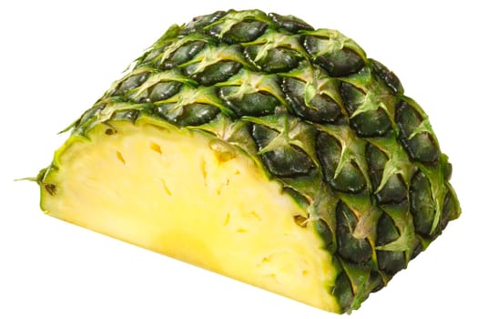 Pineapple (Ananas comosus) slice, chunk or piece with rind