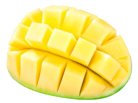 Mango (fruit of Mangifera indica), hedgehog styled