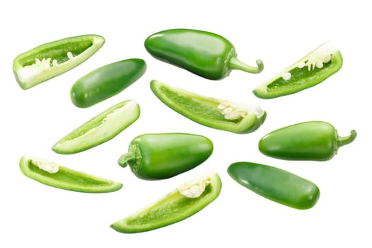 Jalapeno pepper quarter slices and whole pods