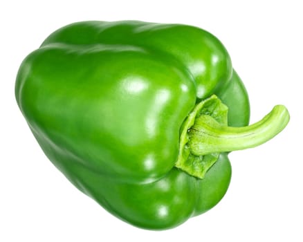 Green Bell Pepper (Capsicum annuum), whole pod, top view