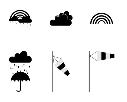 Icon set weather on white