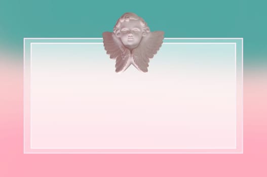Angelic cupid statue - vintage retro effect style picture , greeting card , wedding card , valentine day