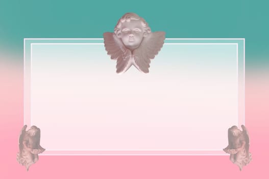 Angelic cupid statue - vintage retro effect style picture , greeting card , wedding card , valentine day