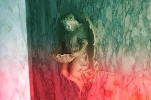 Angelic cupid statue - vintage retro effect style picture , greeting card , wedding card , valentine day