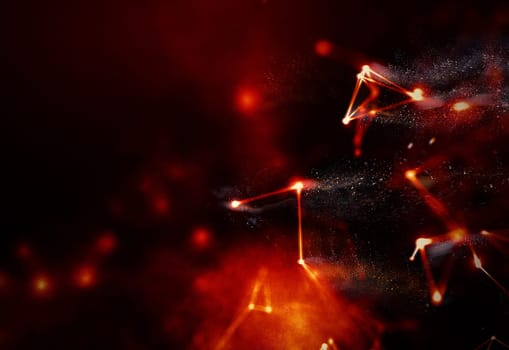 Abstract Black Geometrical Background . Connection structure. Science background. Futuristic Technology HUD Element . onnecting dots and lines . Big data visualization and Business .