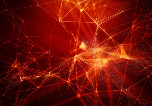 Abstract Black Geometrical Background . Connection structure. Science background. Futuristic Technology HUD Element . onnecting dots and lines . Big data visualization and Business .