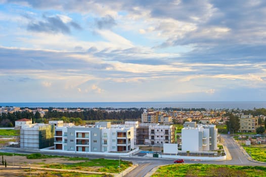 Construction of modern apartments building in Paphos, Syprus