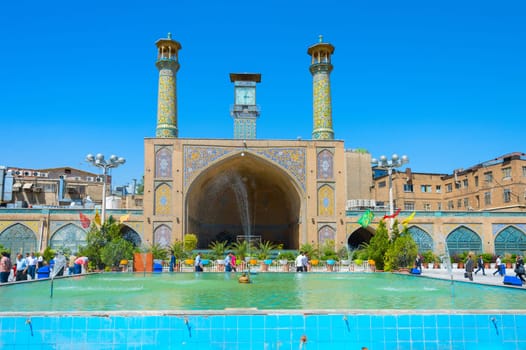 TEHRAN, IRAN - MAY 22, 2017: The Shah Mosque, also known as the Imam Khomeini Mosque is a mosque in the Grand Bazaar in Tehran, Iran.