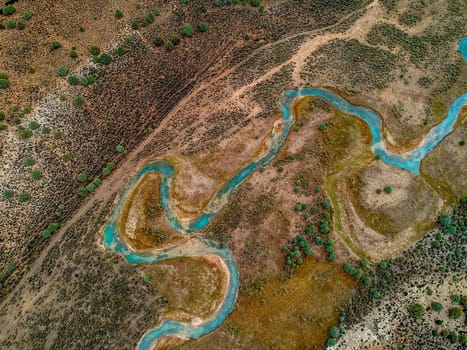 Aerial View of Sevier river in Utah