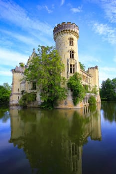 Fairytale ruin of La Mothe-Chandeniers castle in the Nouvelle-Aquitaine region, France, Europe