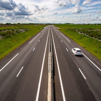 Driving the car on the highway