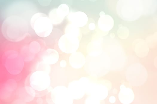 Abstract blurred vivid spring summer light delicate pastel pink bokeh background texture with bright soft color circles. Space for your text. Beautiful backdrop illustration.