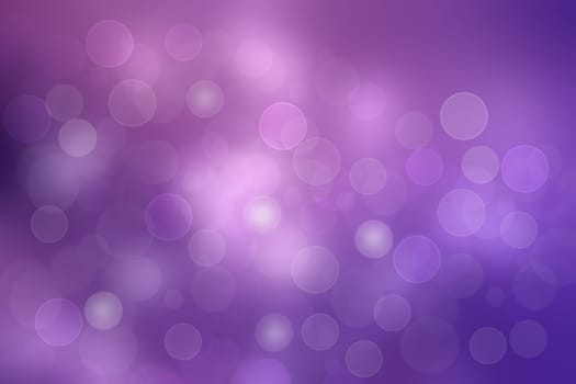Purple abstract bokeh. Purple and blue gradient glowing background with bright blurred circles and glittering stars. Beautiful texture.