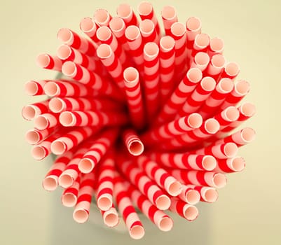 colorful drinking straws in a mug