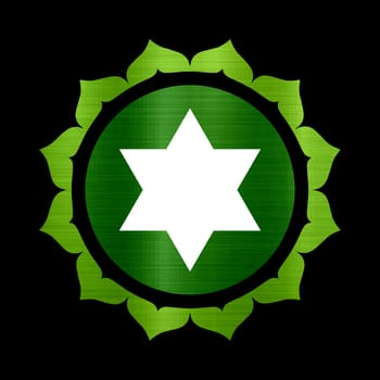 meditation green anahata chakra heart mandala spiritual sacred illustration shape metallic