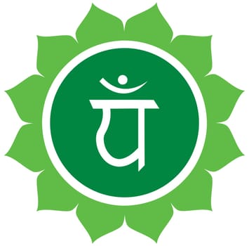 meditation heart green anahata chakra mandala spiritual sacred illustration shape