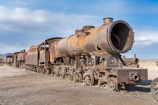 Old train at the train cemetery Cementerio de los Trenes,Uyuni,Bolivia,South America