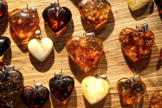 hearts made of amber