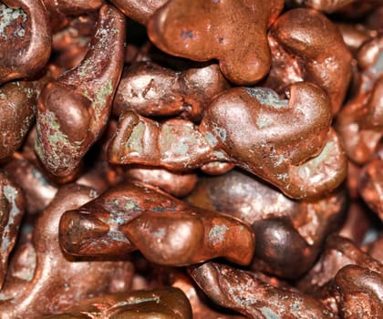 gemstones, shells and semi-precious stones with beautiful colors