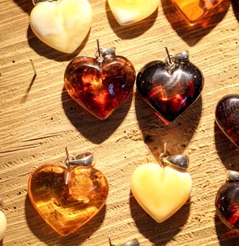 hearts made of amber