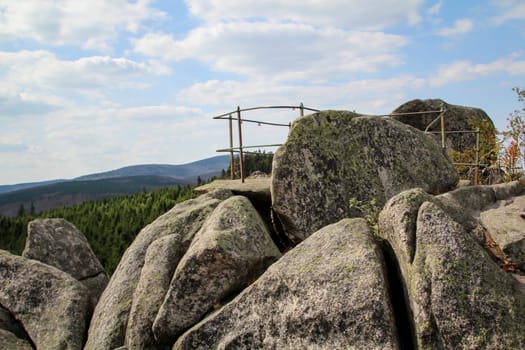 rock formation and forest in the Harz mountains