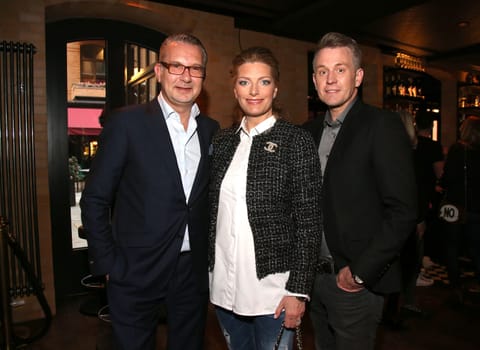 Olaf Schmidt, Sabine Stamm,Lars Ohms,.Pre-Easter-Drink and After Work Event  at the Tortue  in Hamburg 2019