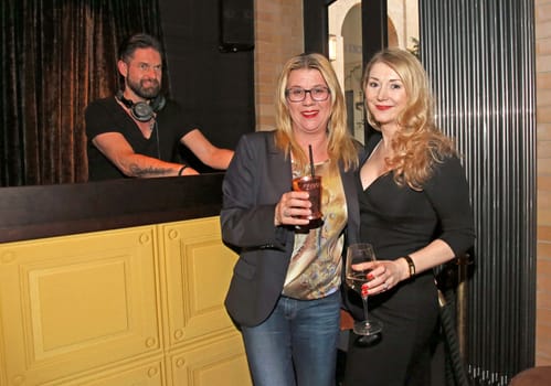 Claudia Schulz ( PR ) and  Sandra Quadflieg,.Pre-Easter-Drink and After Work Event  at the Tortue  in Hamburg 2019