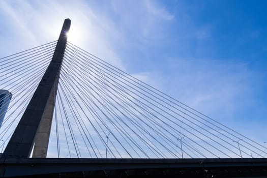 Boston Zakim bridge at Boston downtown MA USA