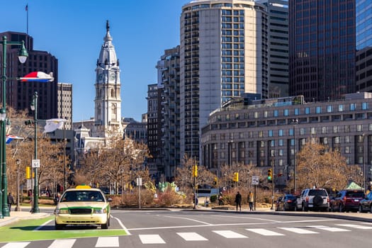 Philladelphia City Hall Clock Tower in Philladelphia, Pennsylvania, USA