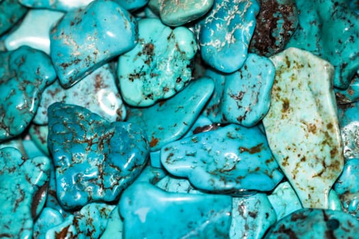 gemstones, shells and semi-precious stones with beautiful colors