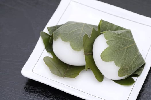 Japanese Kashiwa mochi, traditional sweet for spring season