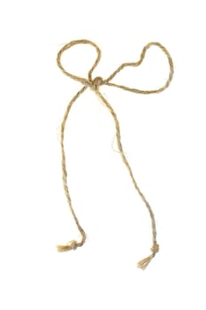 A close up shot of hessian string