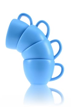 A close up shot of tea cups
