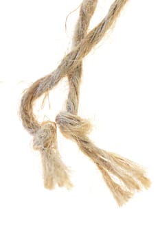 A close up shot of hessian string