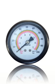 A close up shot of a pressure gauge