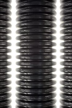 A close up shot of plastic piping