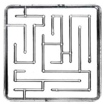 A close up abstract image of a maze