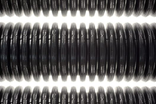 A close up shot of plastic piping