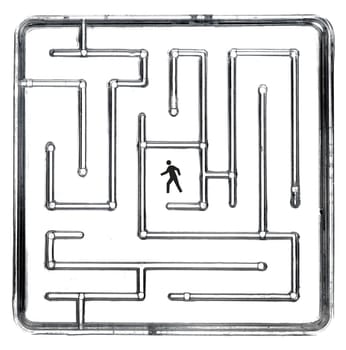 A close up abstract image of a maze