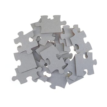A close up shot of jigsaw pieces