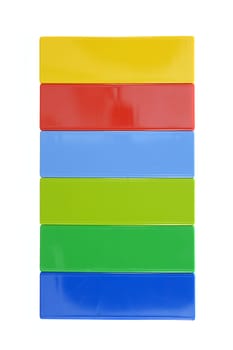A close up shot giant building blocks