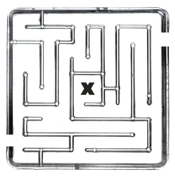 A close up abstract image of a maze