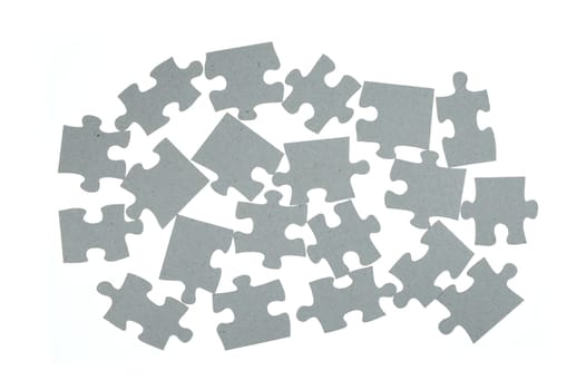 A close up shot of jigsaw pieces