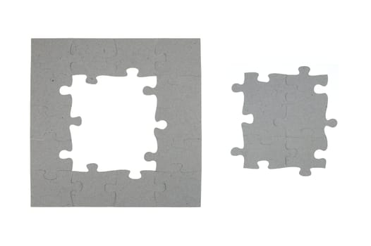 A close up shot of jigsaw pieces