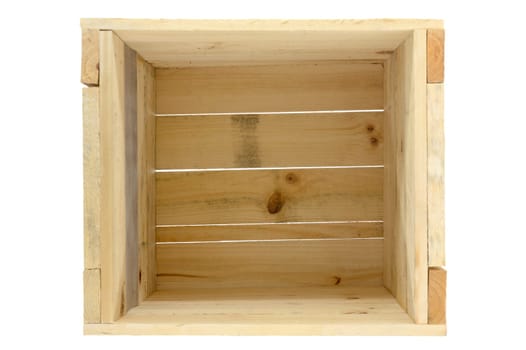 A close up shot of a wooden crate