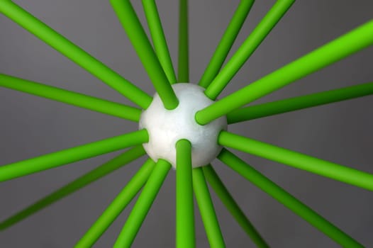 An abstract image of a toy molecule design